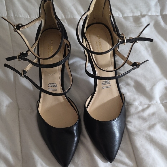 Liz Claiborne Elegant Black Heels with Straps Size 11 - Picture 2 of 10
